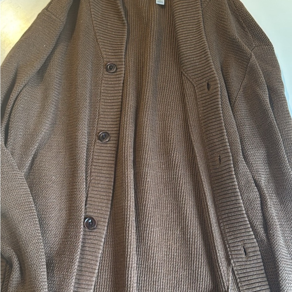 Men's Brown Cardigan Sweater